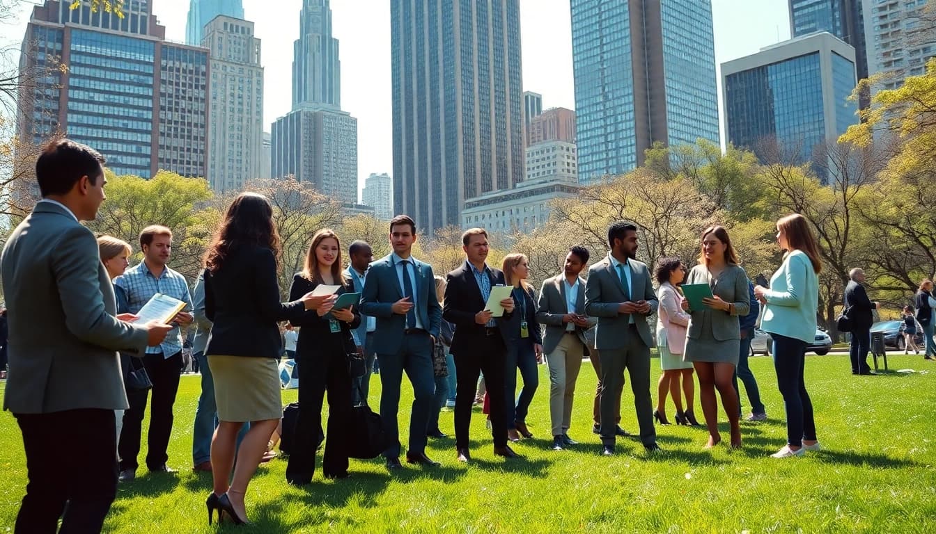 Engaging with free job post new york opportunities in a vibrant New York City park.