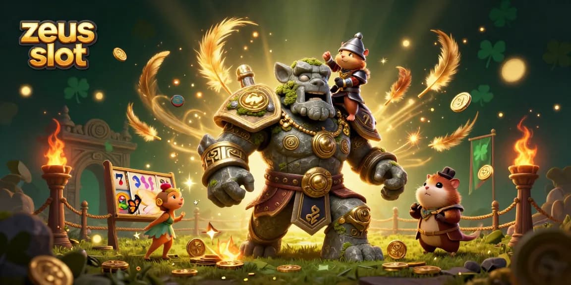 Spin to win on the zeus slot with magical characters and vibrant casino elements!