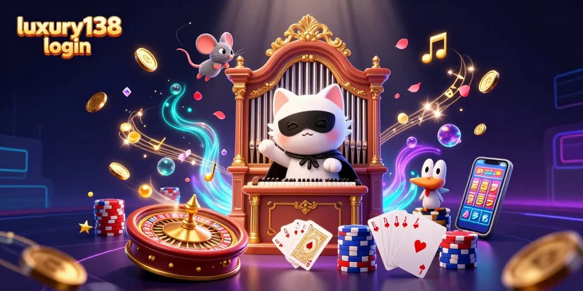 Immerse yourself in the luxury138 login experience with this vibrant casino-themed illustration.