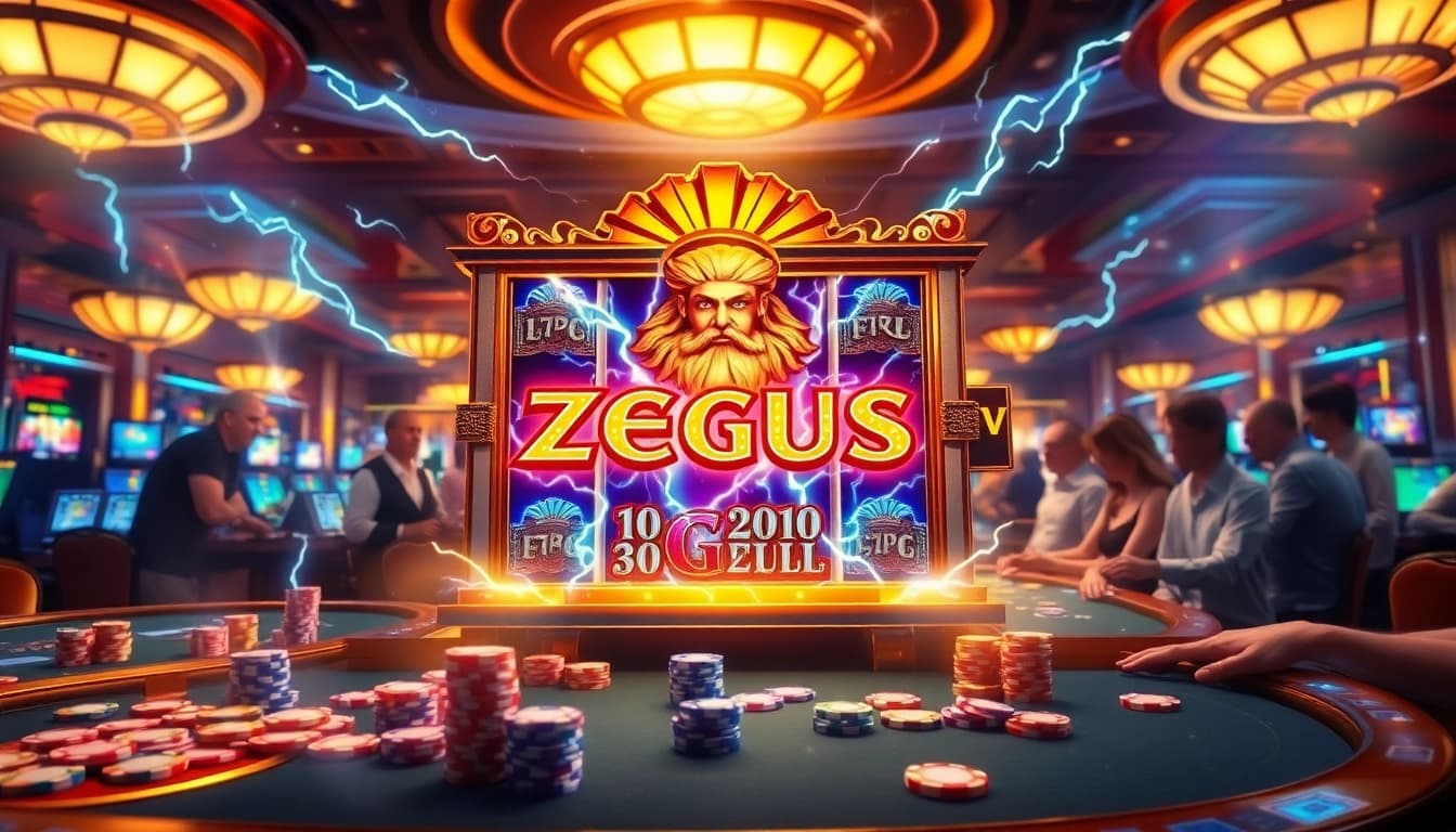 Putar mesin slot Zeus untuk jackpot yang mendebarkan dalam suasana kasino mewah.