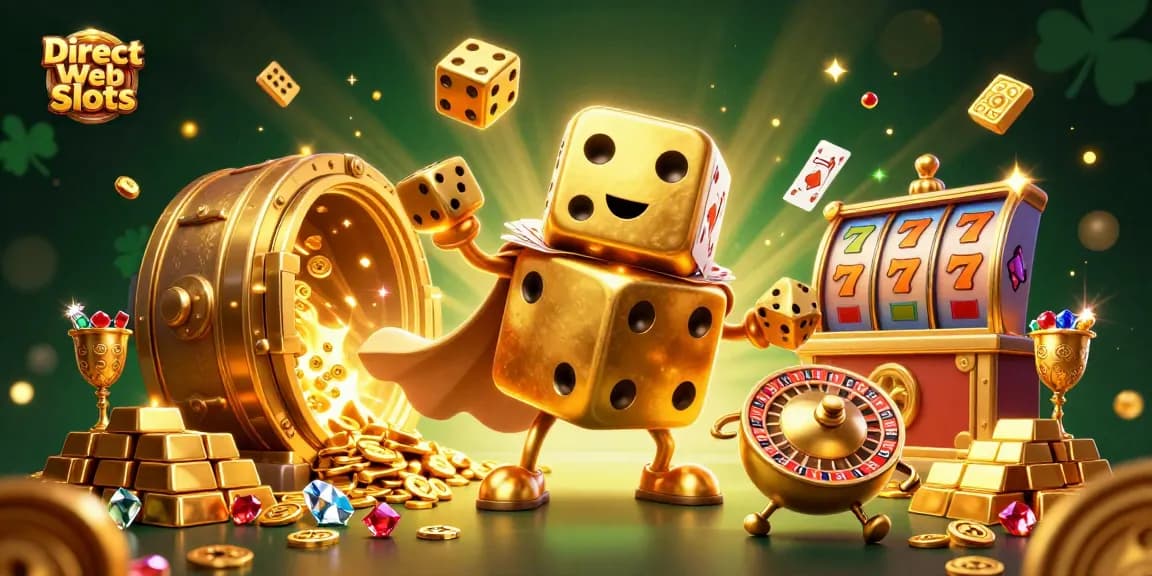 Experience the thrill of Direct Web Slots with vibrant 3D illustrations of unique characters and treasures.