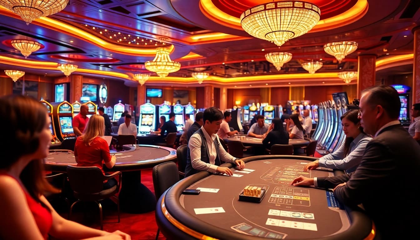 Discover vibrant gaming action at the best online casino Canada, featuring players and exciting tables.