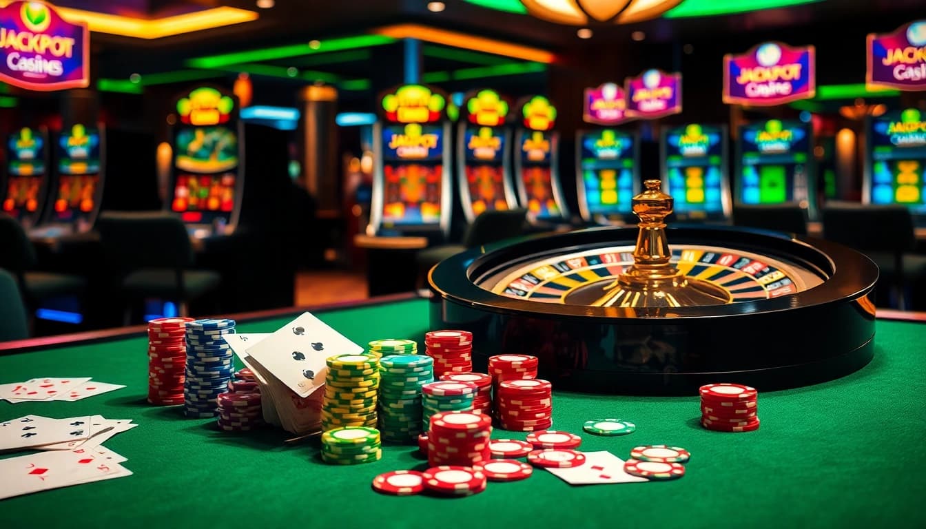 Vivez l'excitation du casino en ligne 2026 avec des jetons de poker vibrants et des roues de roulette.
