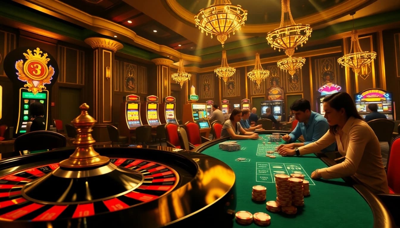 Vivez l'excitation du casino en ligne 2026 avec une scène de poker vibrante mettant en avant le frisson et le luxe.
