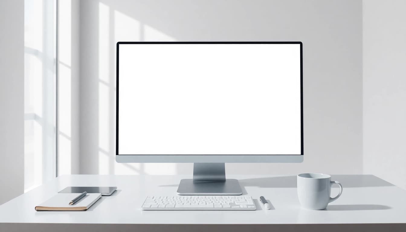 Enhance focus with a beyaz ekran background in a modern workspace.
