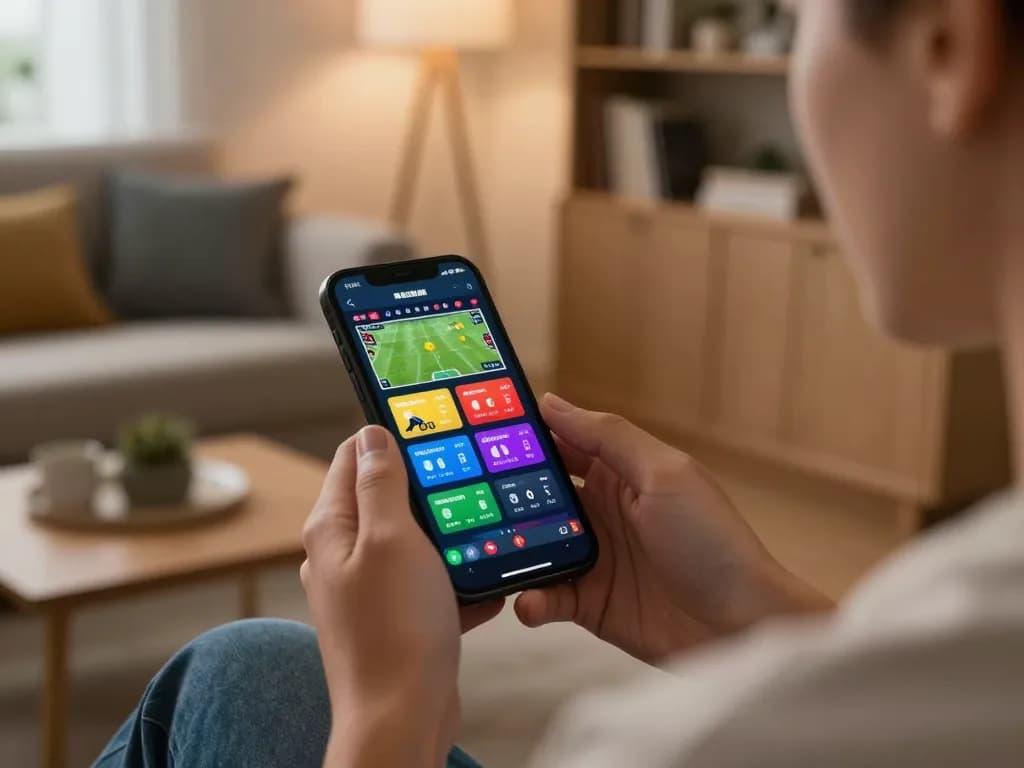 Engaging in strategic sports betting with fly88 smartphone app in a cozy home environment