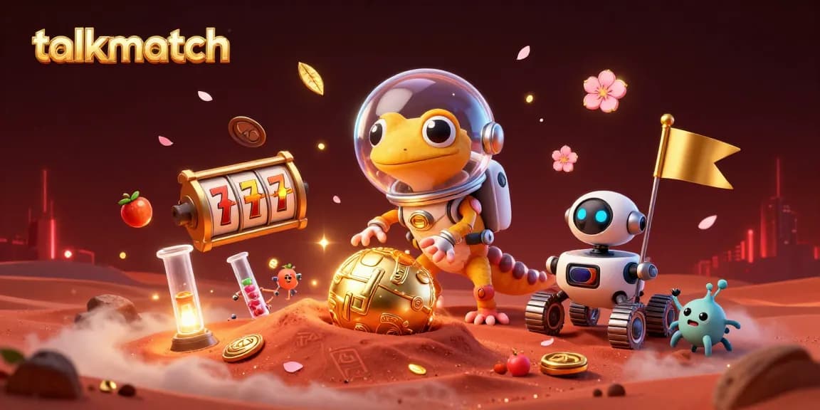 Engage with real players in the talkmatch online casino gaming experience, featuring vibrant slot reels and lively treasures.