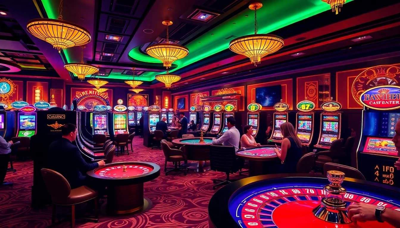 Découvrez l'excitation du casino en ligne 2026 avec des tables de jeu vibrantes et des joueurs animés.