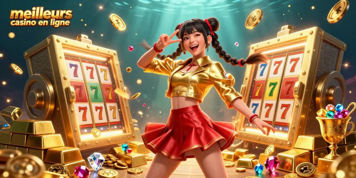 Plongez dans le monde dynamique des meilleurs casino en ligne, avec des rouleaux de machines à sous dynamiques et un personnage énergique.