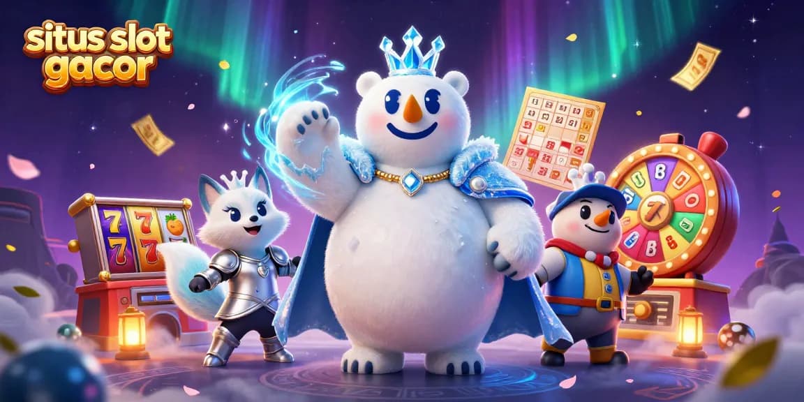 Experience the thrill with situs slot gacor, featuring vibrant slot reels and dynamic characters.