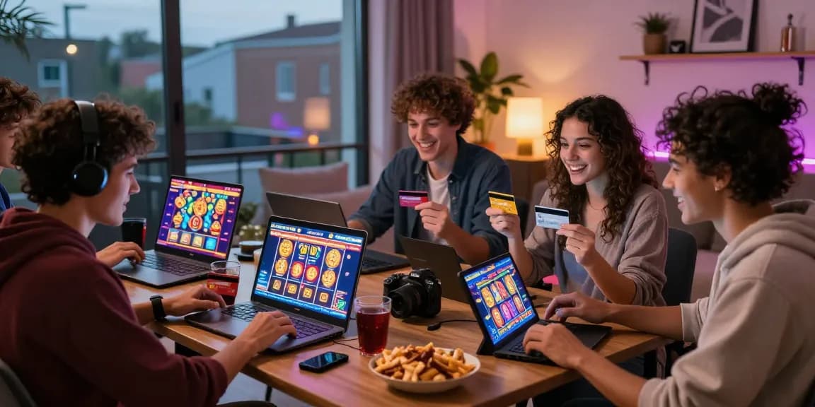 Friends enjoying online gaming at credit card casinos, showcasing excitement and engagement at https://brcs.co.uk.