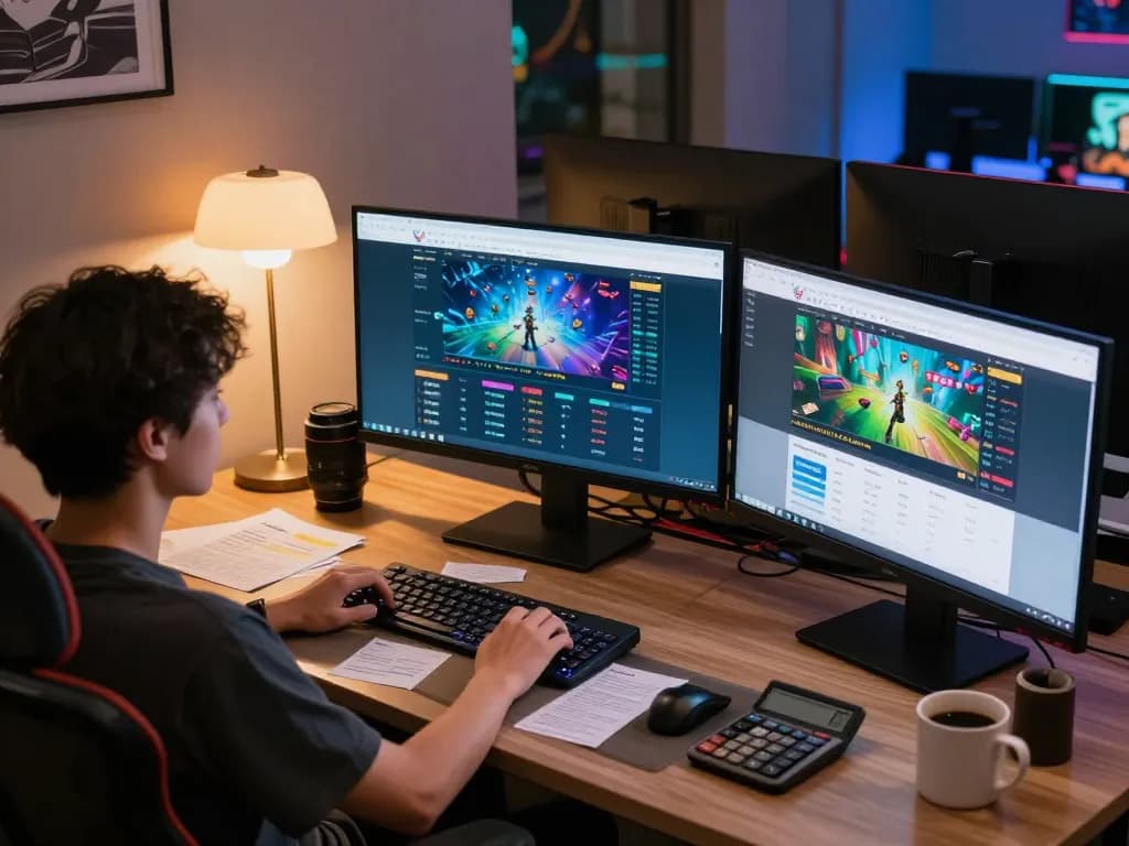 Engaging online gaming scene with YowesJP platform displayed, highlighting strategic data analysis