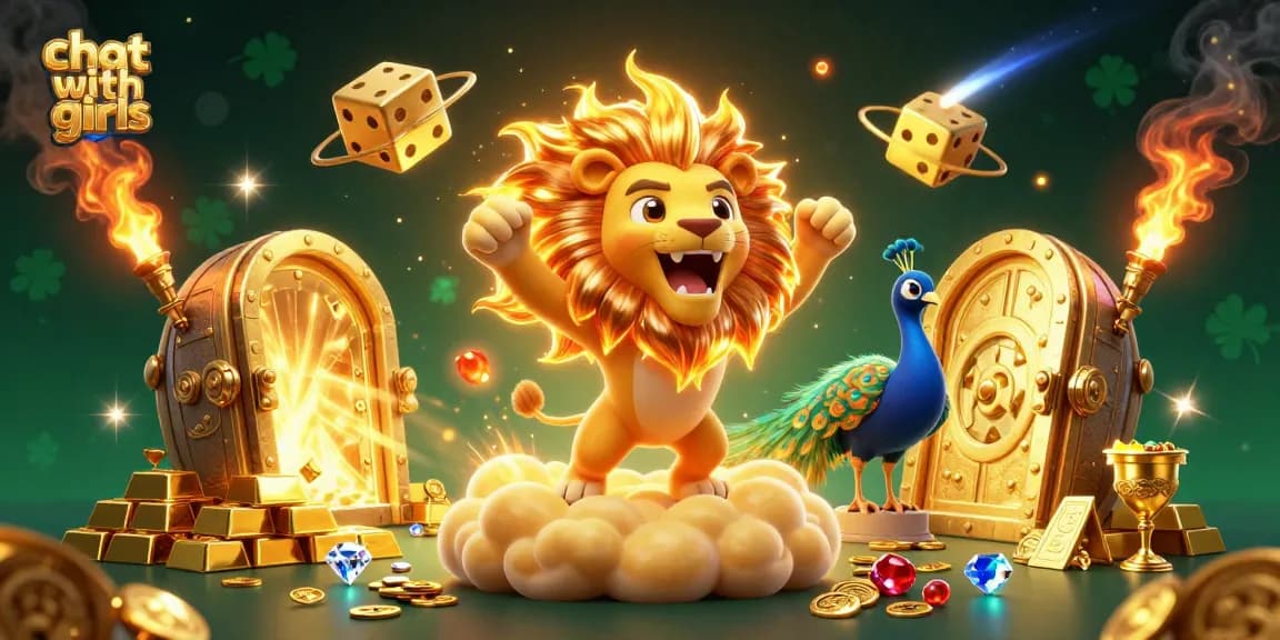 Engage and chat with girls in a dynamic gambling atmosphere full of gold and excitement.