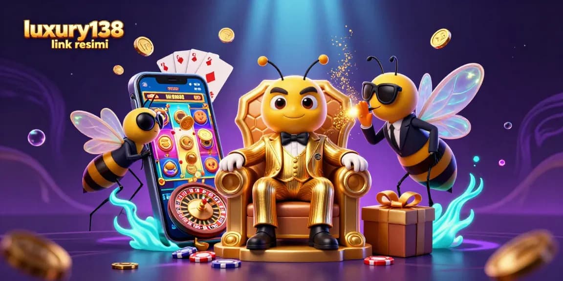 Experience the excitement of luxury138 link resmi in this vibrant casino-themed illustration.
