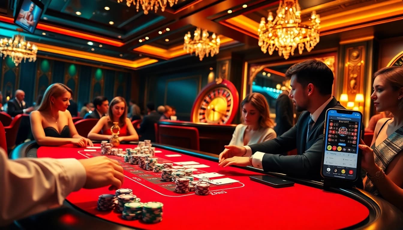 Vivez l'excitation du casino en ligne 2026 avec une scène de jeu luxueuse mettant en avant un gameplay palpitant.