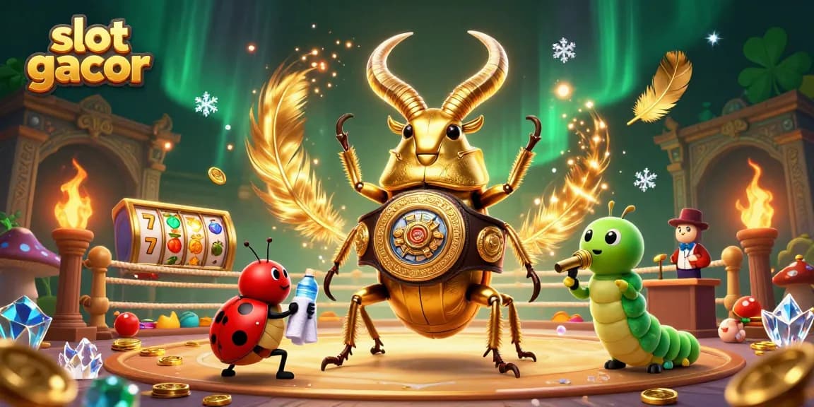 Mainkan slot gacor dengan karakter unik dalam ilustrasi 3D yang memukau, terlihat slot reels dan warna cerah.