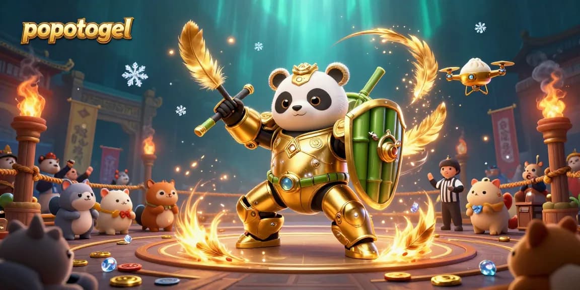 Experience exhilarating wins with popotogel in a vibrant 3D casino scene featuring dynamic gameplay elements.