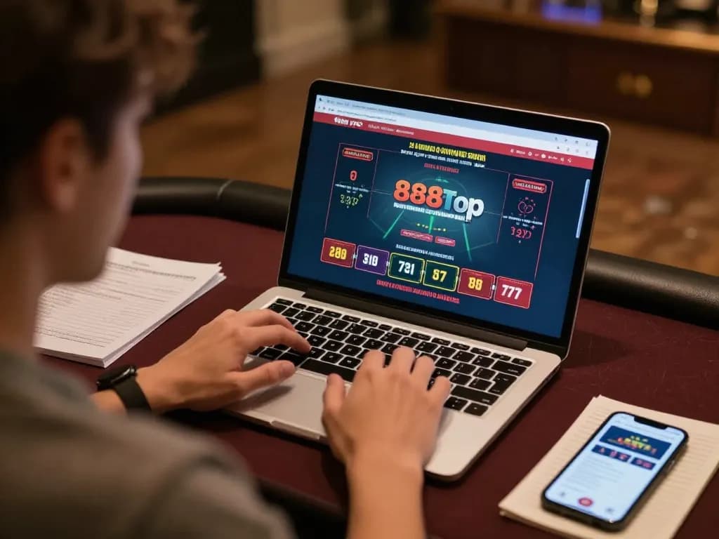Engaging player using the 888top platform for online gambling, focusing on live dealer games.