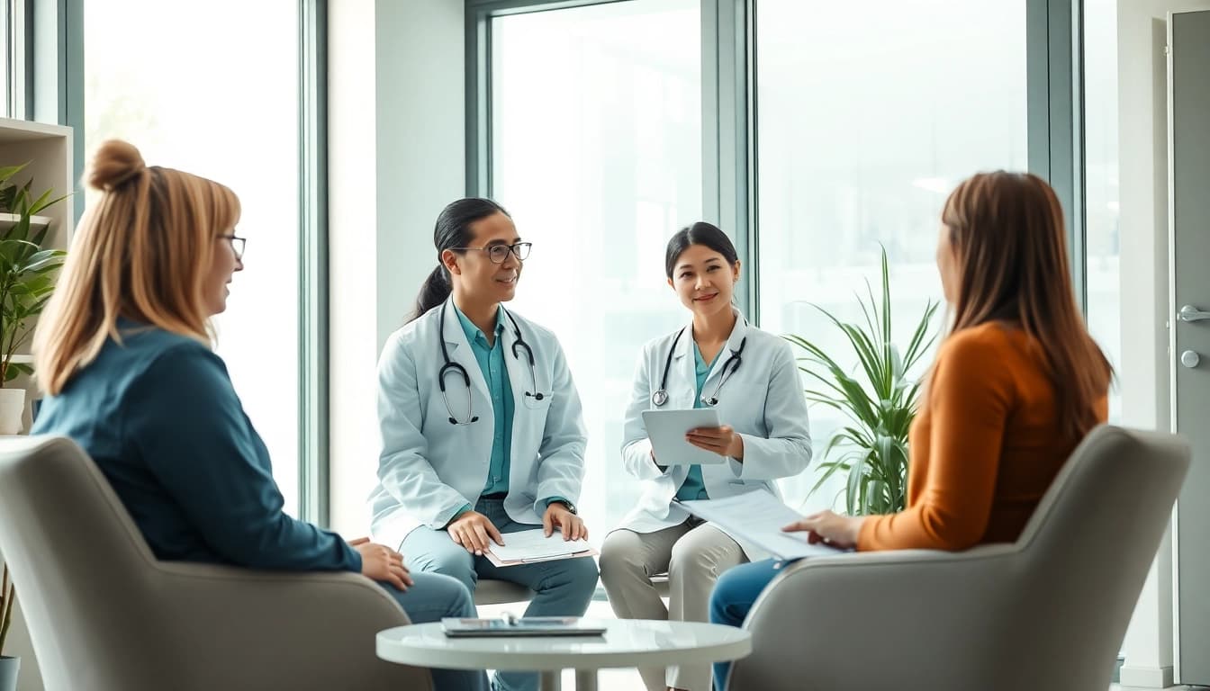 Prominent scene of ad DÓC Medical consultation highlighting doctor-patient interaction.