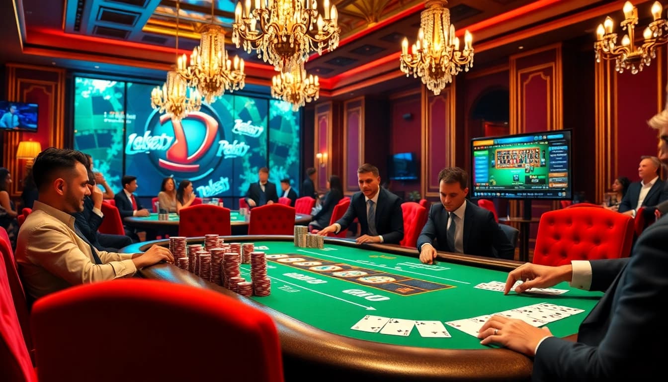 Miser dans une scène de poker luxueuse montrant l'excitation du casino en ligne 2026.