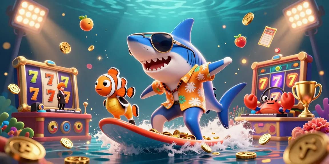 Engage with onbet's thrilling casino experience illustrated through a vibrant underwater scene filled with slot game elements.