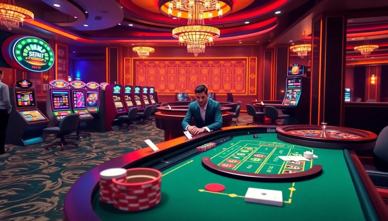 Profitez d'opportunités passionnantes à une table de poker dans le casino en ligne 2026, mettant en avant des interfaces numériques élégantes.