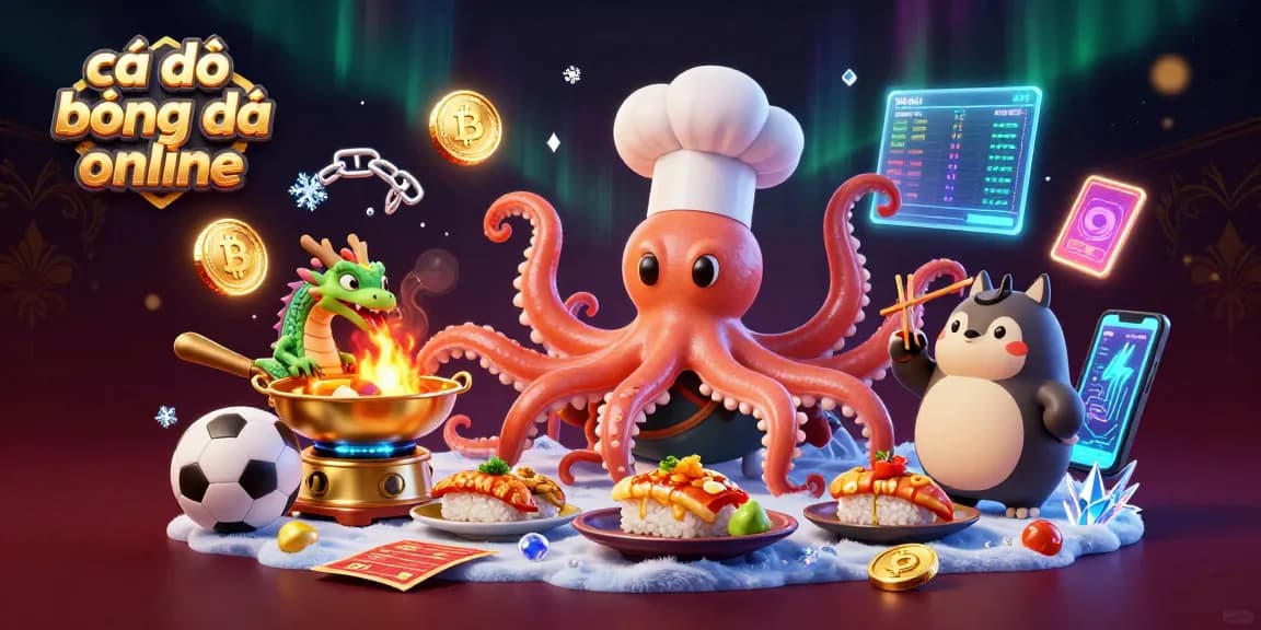 Cá độ bóng đá online scene with a dynamic 3D illustration showcasing excited characters preparing for sports betting.