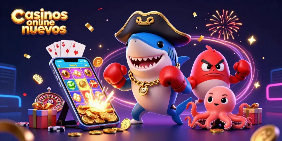 Los casinos online nuevos ofrecen diversión con tragamonedas y monedas de oro en un divertido escenario.