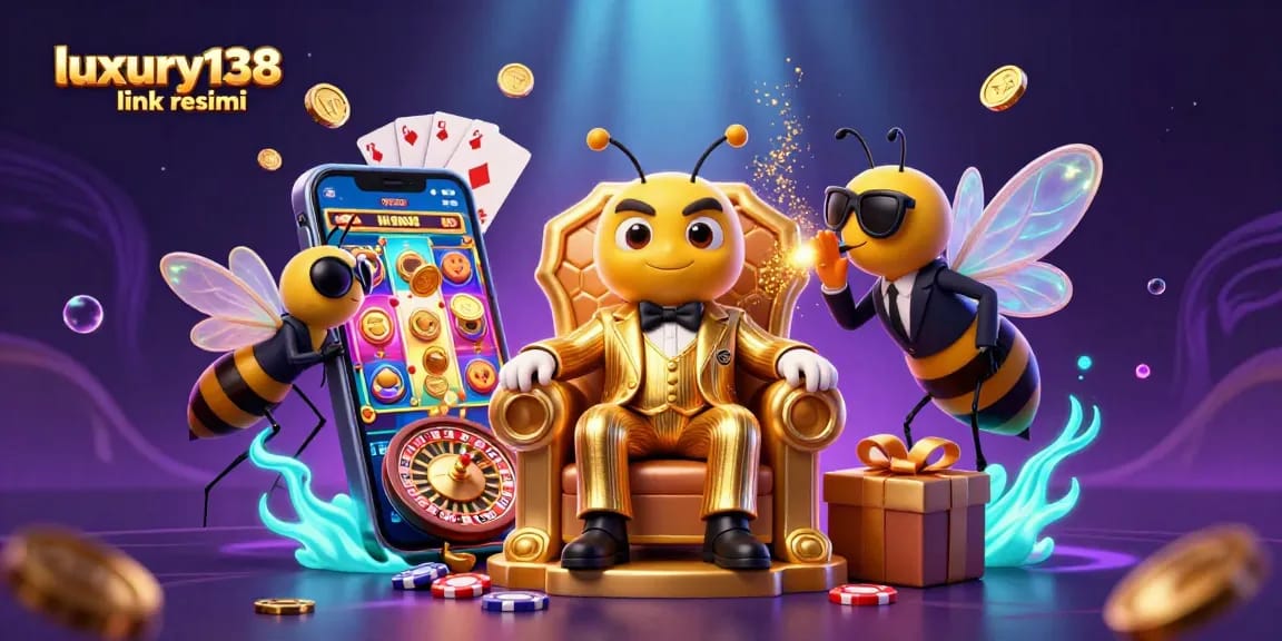 Experience the excitement of luxury138 link resmi in this vibrant casino-themed illustration.