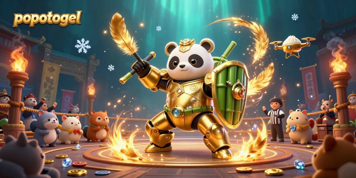 Experience exhilarating wins with popotogel in a vibrant 3D casino scene featuring dynamic gameplay elements.