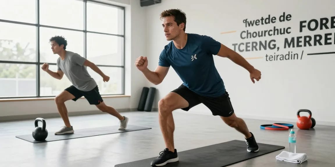 Rokok88 slot login in action: Active man exercising in a bright fitness studio, showcasing a healthy lifestyle.