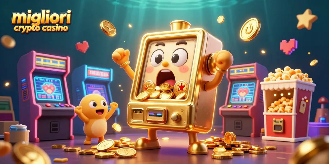 Migliori crypto casino e slot scommettono su jackpot pieni di monete d'oro con divertenti macchinette da gioco.