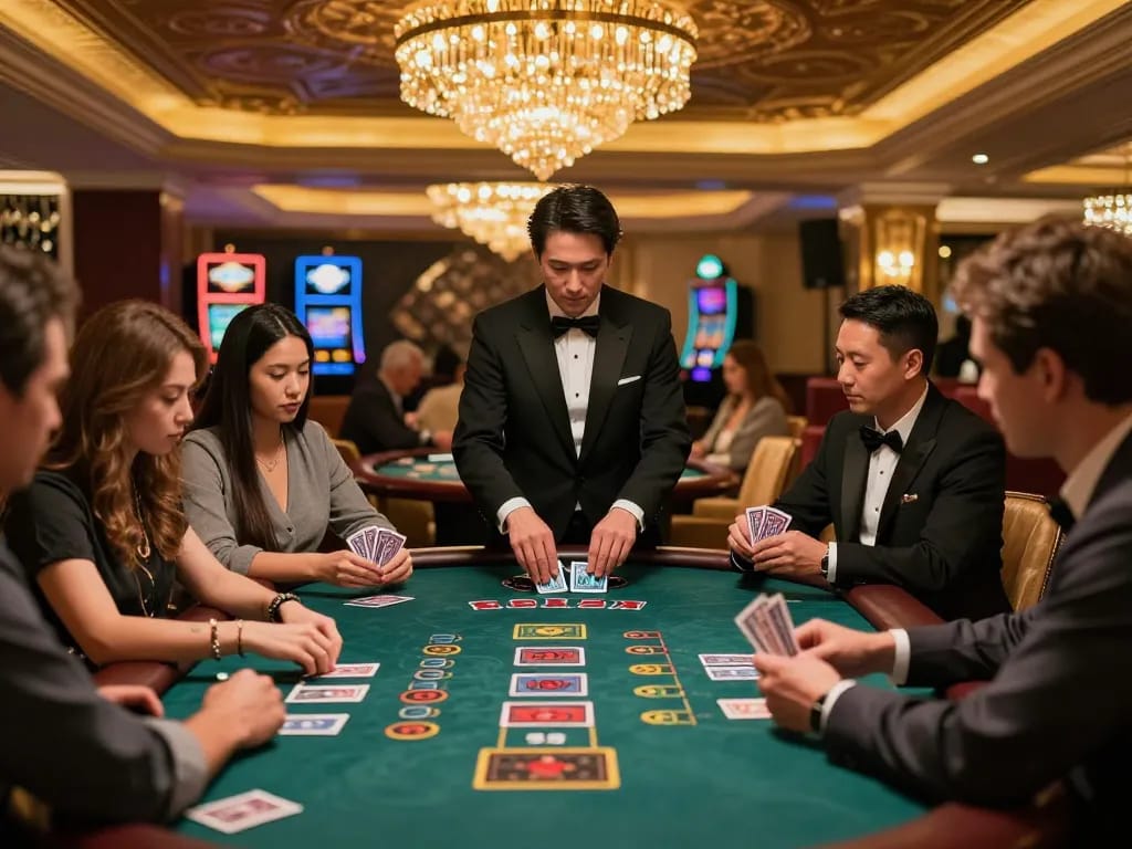 Players strategizing in a high-stakes blackjack game at rokok 88, enhancing excitement and engagement.