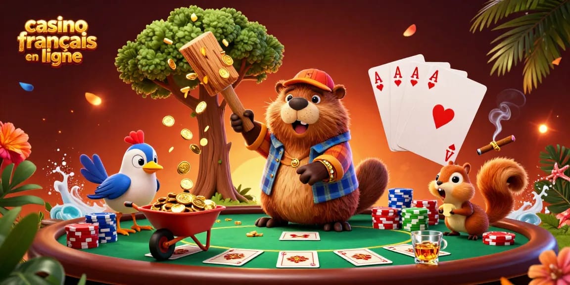 Gagnez avec le casino français en ligne au milieu des pièces d'or et des éléments de poker passionnants