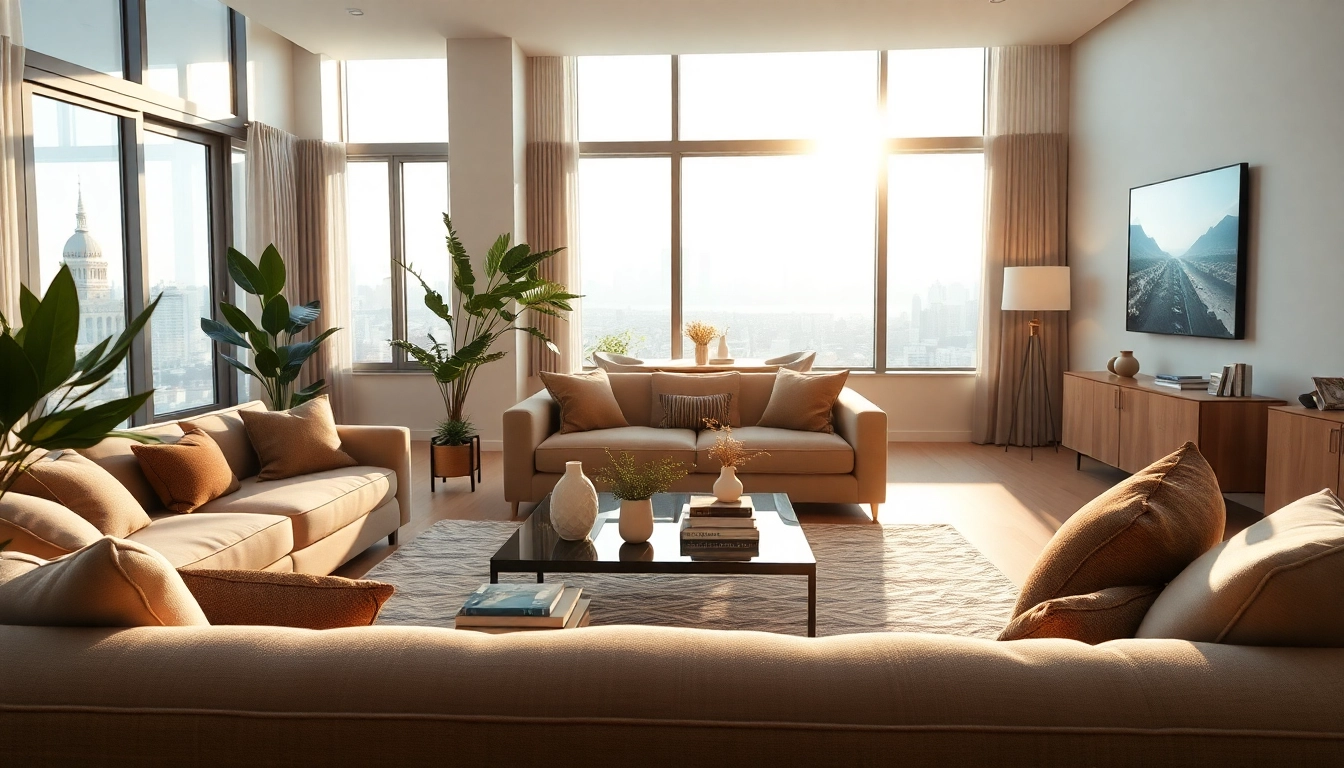 Showcasing seamless living in a stylish, modern apartment with cozy decor.