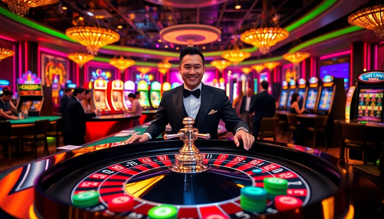 Exciting live casino atmosphere at 789P with players at roulette and vibrant gaming elements.