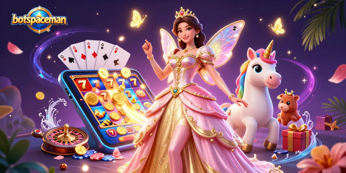 Experience bot spaceman excitement with a glamorous scene featuring a lucky slot game and golden coins.