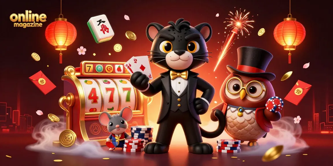 Engaging illustration for online magazine depicting a stylish panther dealer in an exciting casino scene.