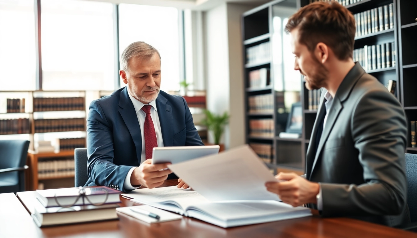 Legal Recoveries consultation with a professional attorney assisting a client in a modern office.