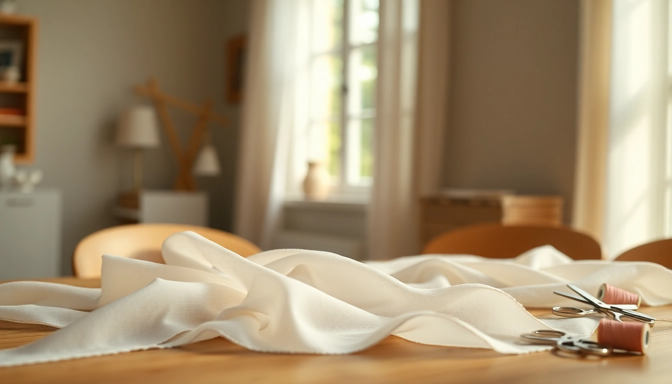 Mousseline stof met delicate textuur en zachte tinten, geschikt voor handwerkprojecten.