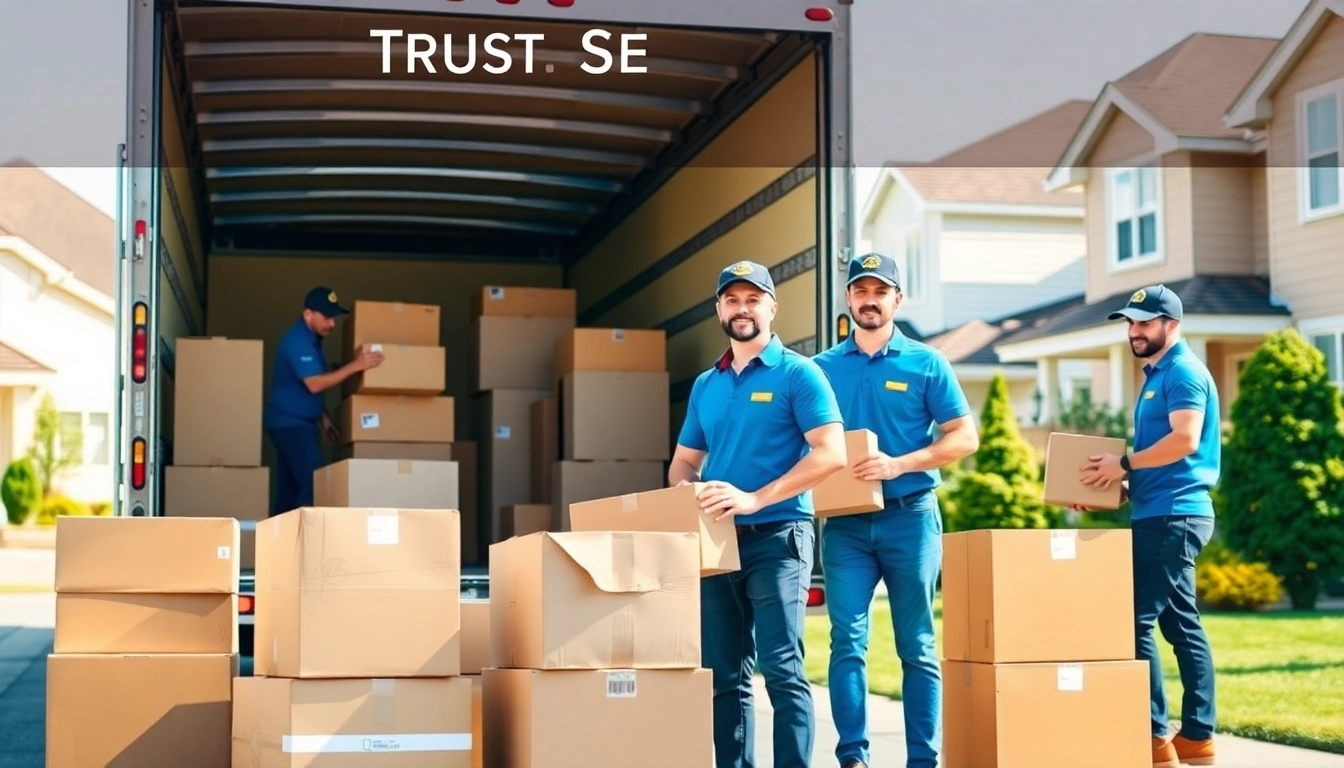 Efficient moving company canada team working during a residential move with organized surroundings.