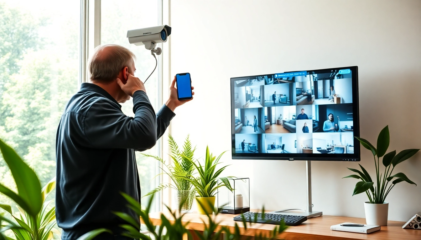 Instalación de Cámaras Hikvision en un entorno de oficina moderno, mostrando tecnología de seguridad.