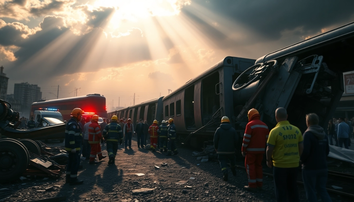 Responders attend to victims of the spain train crash, showcasing the severity of the incident.