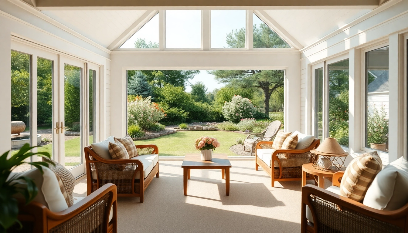 Cape Cod home addition showcasing a sunlit room and serene garden views.