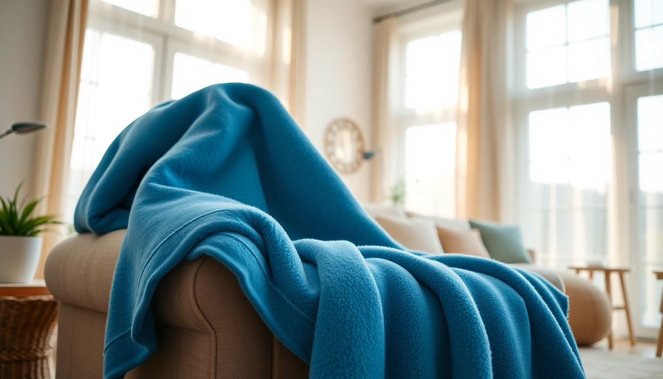 Verfrissende fleece dekens in een gezellige woonkamer met een uitnodigende sfeer.