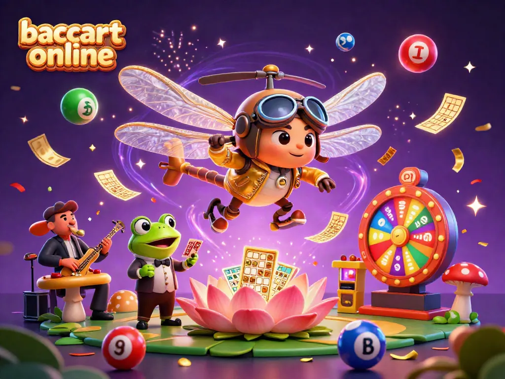 Engage in baccarat online with dynamic characters and interactive casino elements, showcasing vibrant gameplay.