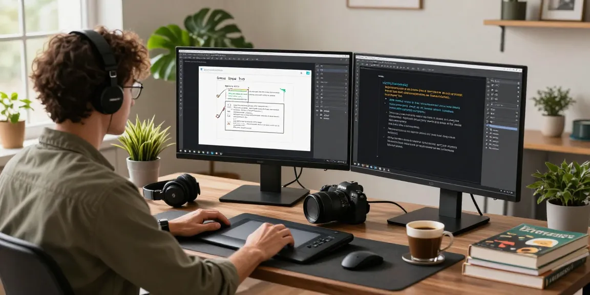 Creative user utilizing Snipaste for efficient screen capture and annotation in a home office.