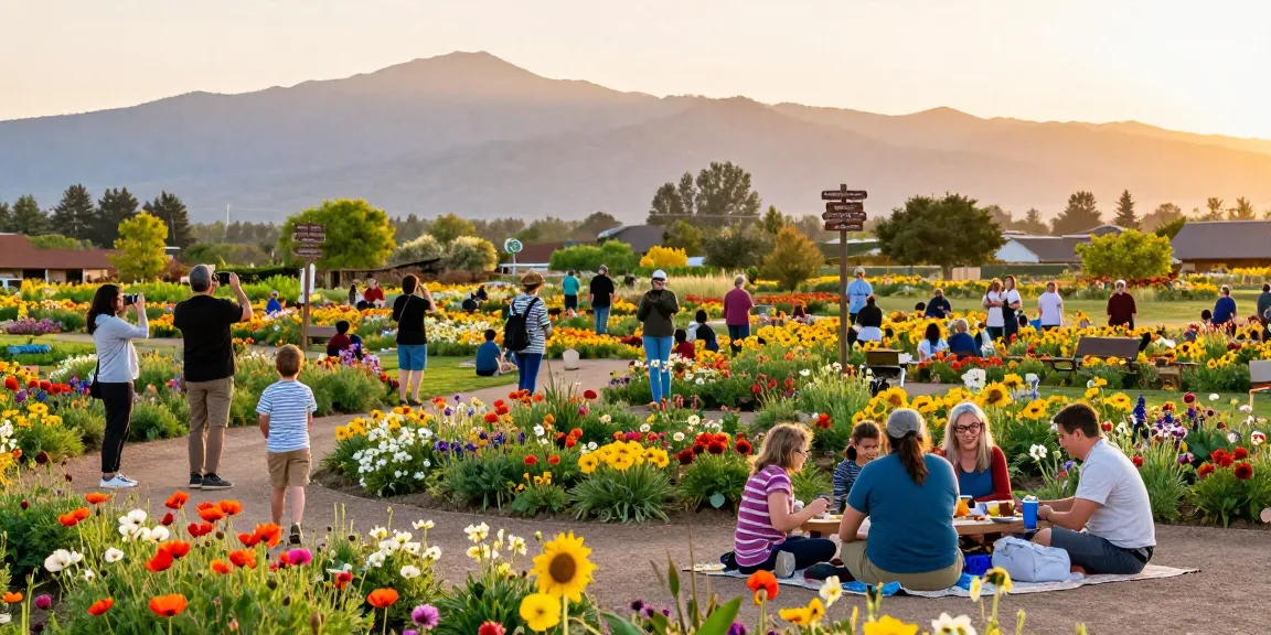 Visitors enjoying the colorful blooms at https://www.thecapayvalleygardentour.com during the vibrant spring season.