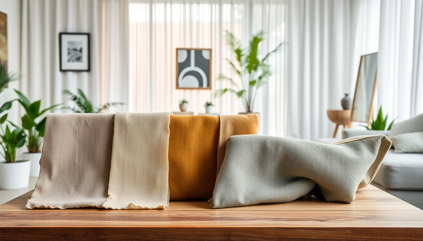 Verken decoratieve stof in een stijlvolle omgeving met een mix van texturen en kleuren.