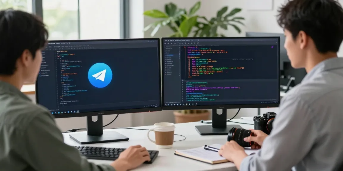 Professional workspace showing the 纸飞机中文版 interface on monitors, emphasizing tech productivity.
